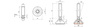 Anti-slip swivel foot with wrench flat, R12.5 D-60mm M16