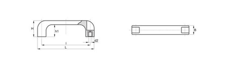 Handle with threaded bushings L-110mm I-94mm M6