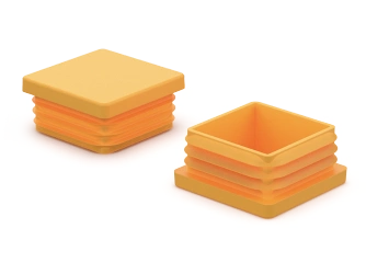 End cap for square profiles A-20mm B-20mm, 1.0mm-2.5mm, RAL1003 (signal yellow)