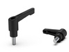Adjustable lever with threaded pin L-75; d1-8; S-20, designed to prevent accidental position changes.