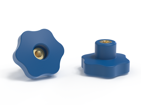 Star knob with through-threaded bushing D-60mm M14, RAL5010 (Chagall blue)