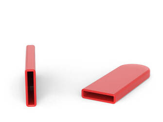 Nakładka osłonowa z PVC (miękkie ok. 70° Shore A) A-30mm B-2mm L-20,0mm, kolor czerwony