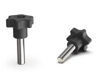 Pokrętło gwiazdowe z trzpieniem gwintowanym ze stali nierdzewnej D-50mm M10 x 30mm