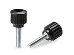 Pokrętło radełkowane z trzpieniem gwintowanym D-17,5mm M6 x 10mm