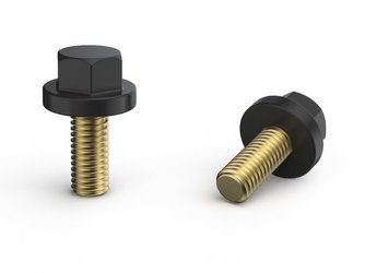 Pokrętło sześciokątne z trzpieniem gwintowanym D-14mm M6 x 30mm ocynk żółty