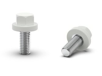 Pokrętło sześciokątne z trzpieniem gwintowanym D-14mm M5 x 12mm SZARY