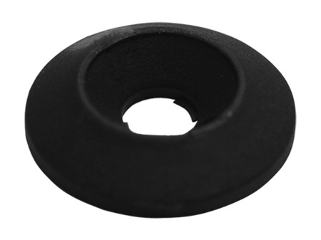 Rozetka z wypustami zabezpieczającymi do śrub stożkowych M6, D-22mm d-6,4mm h-4,5mm a-90°, kolor czarny