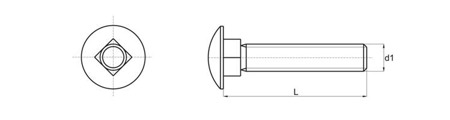 Śruba grzybkowa z odsadzeniem kwadratowym M5 x 10mm, DIN 603