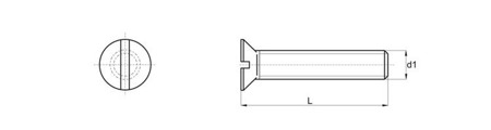Śruba z łbem stożkowym płaskim z rowkiem M5 x 38mm, DIN EN ISO 2009 (DIN963)