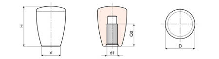 Uchwyt cylindryczny z otworem montażowym D-25mm D10