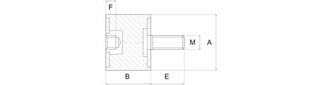 Wibroizolator typ B; 60ShA; A=30 B=20;  M8x23 - M8