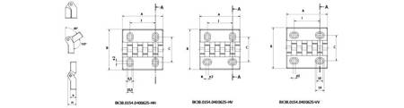 Zawias z podłużnymi otworami, regulacja pionowa A-64mm I-40mm d1-6,5mm